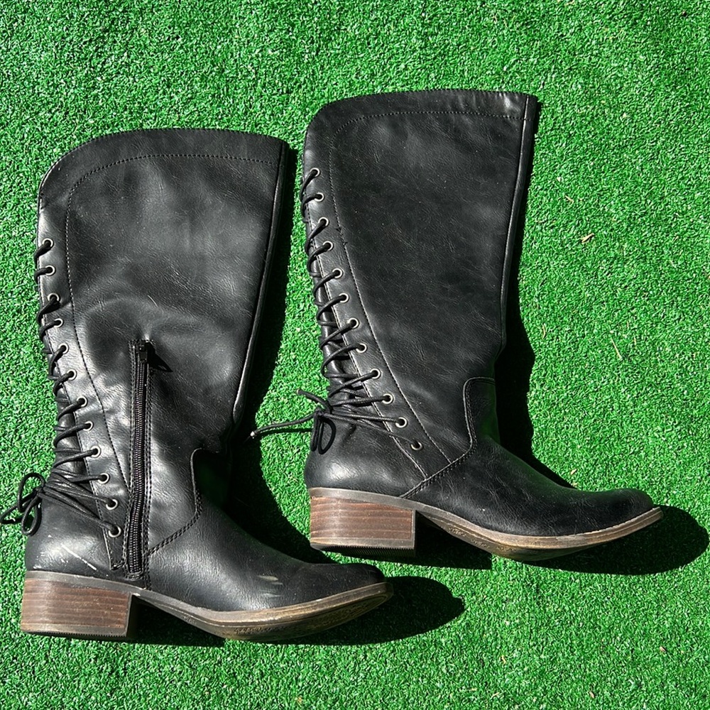 Madden Girl Tall Black Boots Size 8